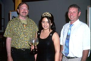 Weinkönigin Eva I. mit Martin Platzbecker und Reinhard Lawall